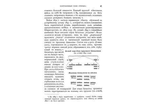 Боевой порядок прусского батальона (по уставу 1847 года).