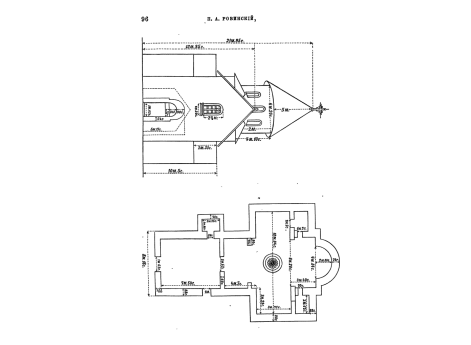 Фасад и план главной церкви Морачского монастыря.