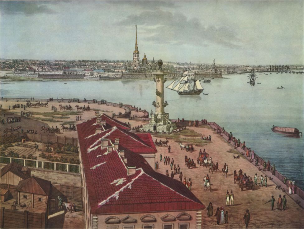 Вид на Петропавловскую крепость и устье Невы, Санкт-Петербург, конец XVIII века 