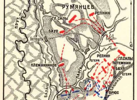 Карат сражения при Ларге 7 июля 1770 года. Источник - Бескровный Л.Г. Атлас карт и схем по русской военной истории. — М.: Военное издательство Народного комиссариата вооруженных сил Союза ССР, 1946. Лист 32