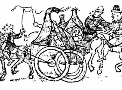 Половцы. Миниатюра из Радзивилловской летописи. Начало XIII века