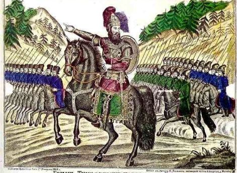 Ермак Тимофеевич, покоритель Сибири. Лубок XIX века.