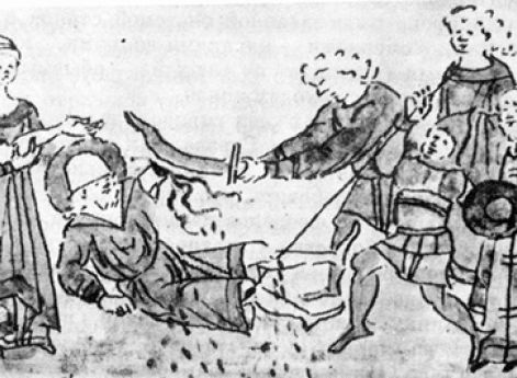 Убийство Андрея Боголюбского. Из Радзивилловской летописи. XIII век