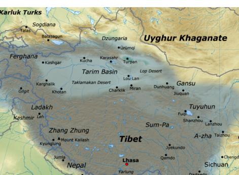 Тибетская империя на пике могущества, после восстания Ань Люшаня, 790 г.