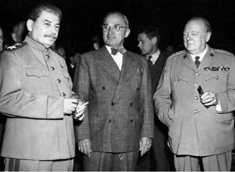 Сталин, Трумэн и Черчилль на Берлинской конференции