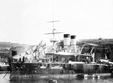 Броненосец Екатерина II в Южной бухте Севастополя, 1892 г.