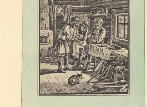 Иллюстрация к басне «Демьянова уха» в книге