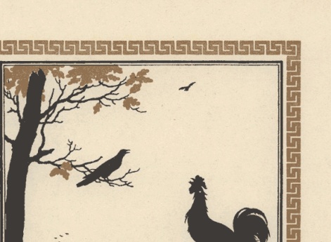 Кукушка и петух. Иллюстрация в книге