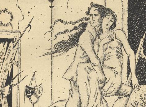 Аркадий Ильич как вскочил в мою каморочку, так в то же мгновение сразу схватил стол и вдруг все окно вышиб… Иллюстрация к книге