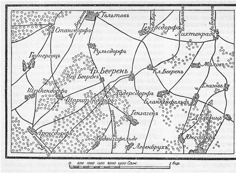 Район сражения у деревни Гросс-Беерен 11 августа 1813 года