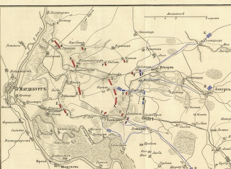 Карта окрестностей Магдебурга.