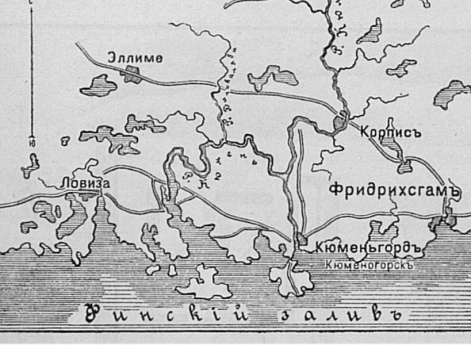 Район боевых действий у селенья Корпис в русско-шведскую войну.