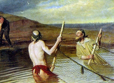 Рыбаки (священник, дьякон и семинарист)