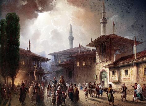 Вид ханского дворца в Бахчисарае на полуострове Крым