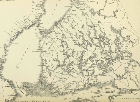 Карта Финляндии, к описанию Финляндской войны 1808 и 1809 годов