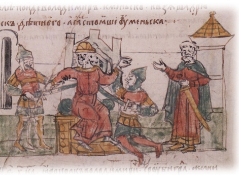 Гибель зятя Владимира Всеволодовича Мономаха — Льва (Леона) Диогсна от рук сарацин, подосланных в Подунавье византийским императором Алексеем I Комнином