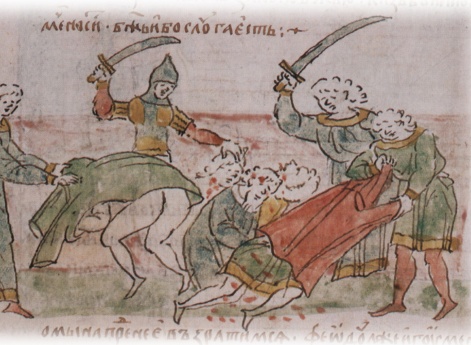 Избиение горожанами в Боголюбове посадников, тиунов и мечников Андрея Юрьевича.