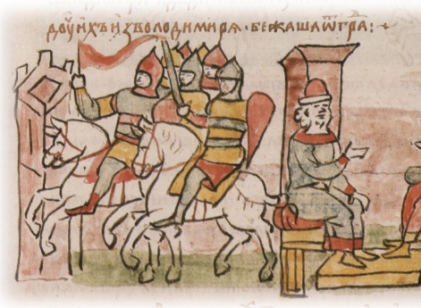 Посольство Святослава Глебовича и Владимира Глебовича Пронских к Всеволоду Юрьевичу Владимирскому с просьбой о помощи против старших братьев; посылка к Пронску Всеволодом владимирской дружины на помощь младшим Глебовичем