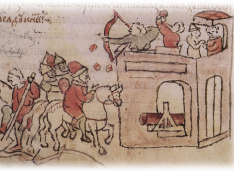 Подступ старших Глебовичей Рязанских к Пронску и сражение под стенами города; отвод рязанскими войсками русла реки от города и лишение городских жителей воды.