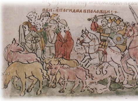 Захват половецкими отрядами полона в окрестностях Киева и угон людей и животных в половецкие степи.