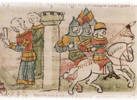 Совет Юрия Владимировича Долгорукого (Киевского) с детьми и боярами иод стенами Владимира Волынского; возвращение войск Юрия после неудачной осады города.