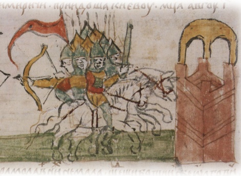 Возвращение войск князей Владимировичей (Мономаховичей) в Киев после похода на черниговских князей Ольговичей.