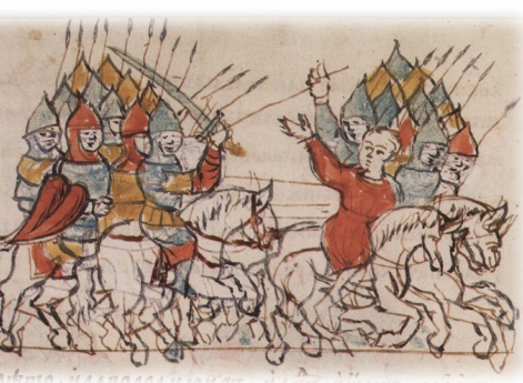 Преследование бегущих половцев русскими войсками до реки Хорол