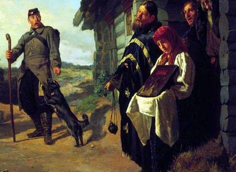 Возвращение солдата на родину.