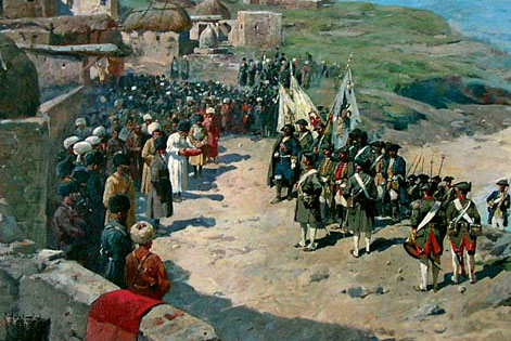 Вступление императора Петра I Великого в Тарки 13 июня 1722 года