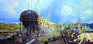  Начало строительства в Воронеже кораблей и галер