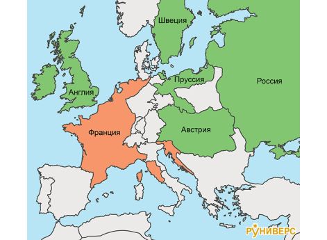 Государства, противостоящие друг другу, 1813