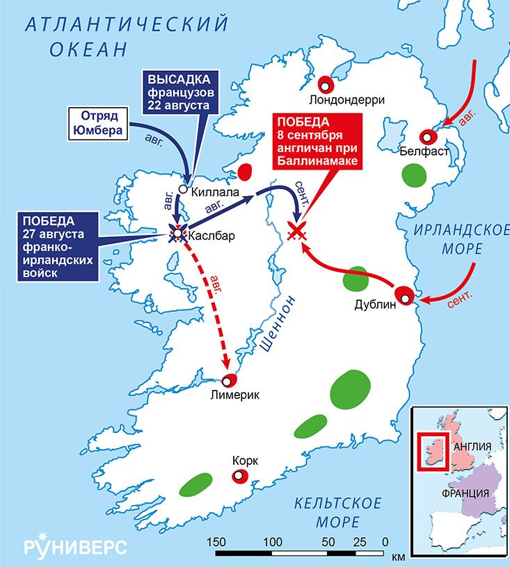 Действия в Ирландии, май–сентябрь 1798 г.