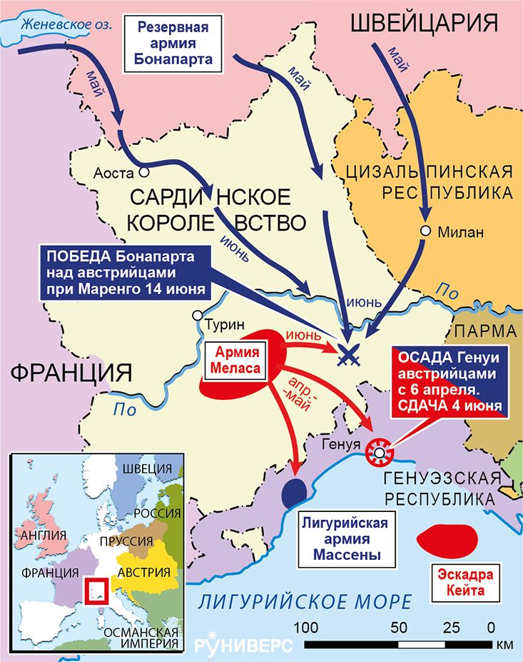 Действия в Италии, апрель–июнь 1800 г.