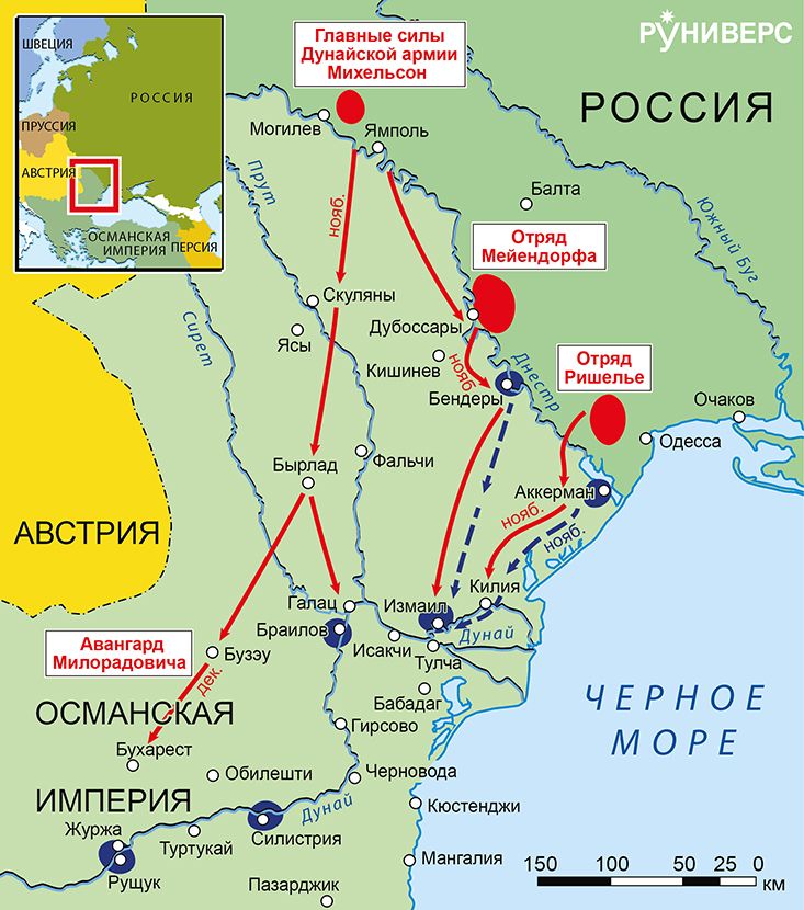 Действия в Молдавии и Валахии, ноябрь–декабрь 1806 г.