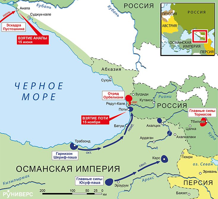 Действия на Кавказе, август–ноябрь 1809 г.