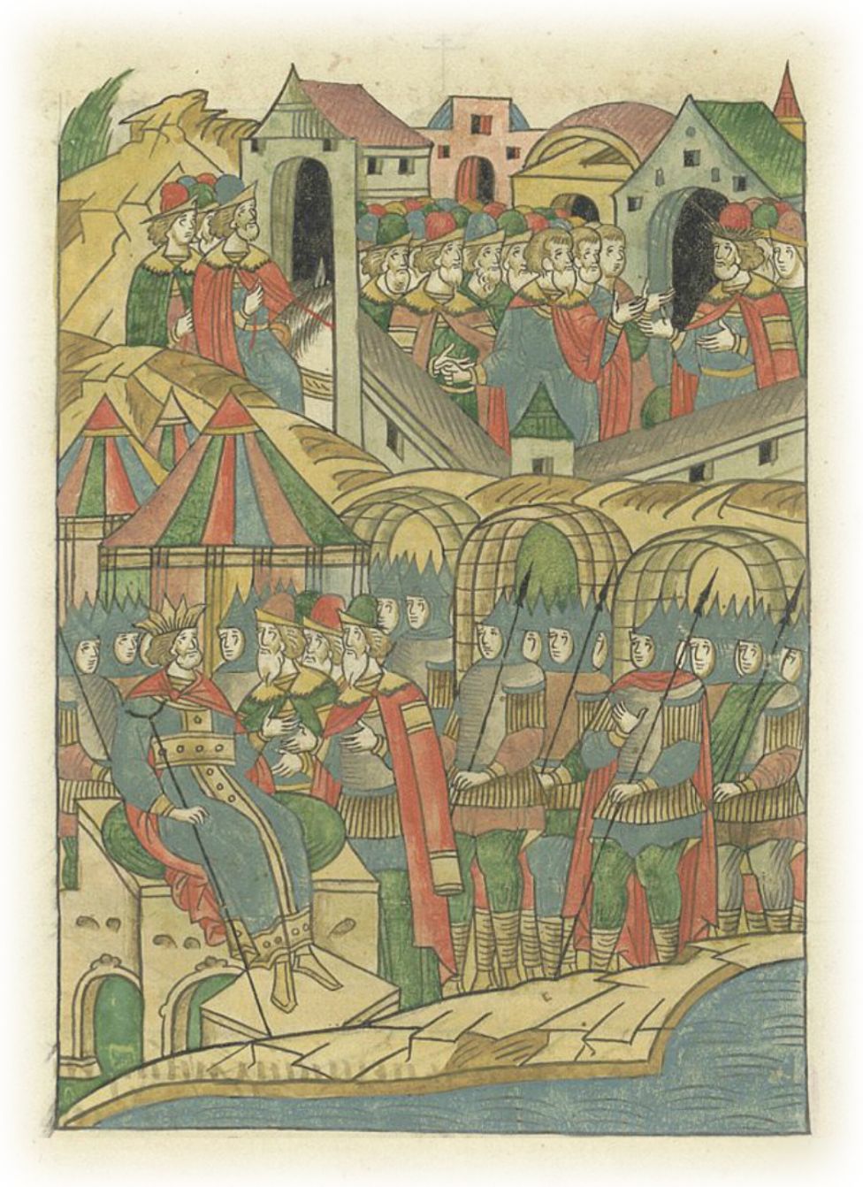 Великий князь Дмитрий Иванович получает весть, что царь Орды Мамай стоит на реке Воронеж и хочет идти на него ратью.