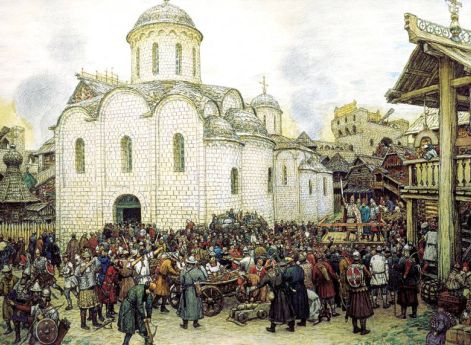 А.М.Васнецов. Оборона Москвы от хана Тохтамыша, XIV век. 1918 год