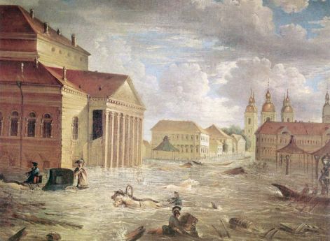 7 ноября 1824 года на площади у Большого театра. Ф.Я. Алексеев. 1824 г.