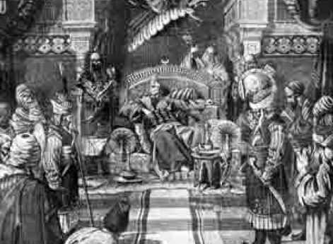 Хан Гирей в своем дворце. Рисунок Р. Штейна, гравюра Флюгеля. XIX век