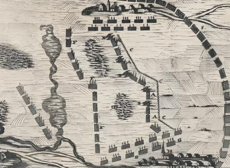 Карта-схема битвы при Фрауштадте,  13 (3) февраля 1706 года