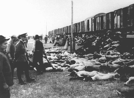 Выгрузка тел погибших из «поездов смерти». Август 1941 г.
