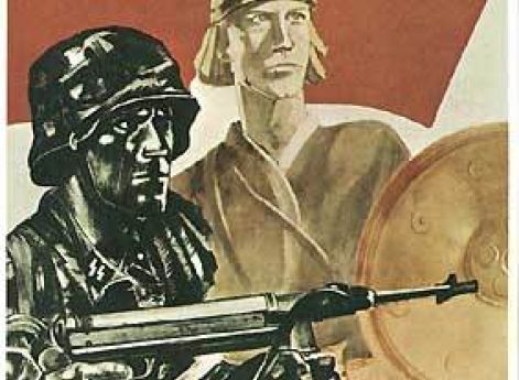 «За Данию! Против большевизма!» Плакат Свободного корпуса СС «Дания»