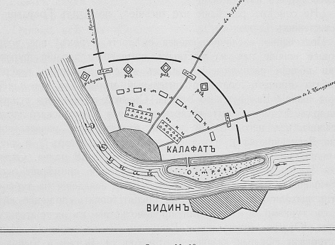 Схема расположения турецкого лагеря у Калафата