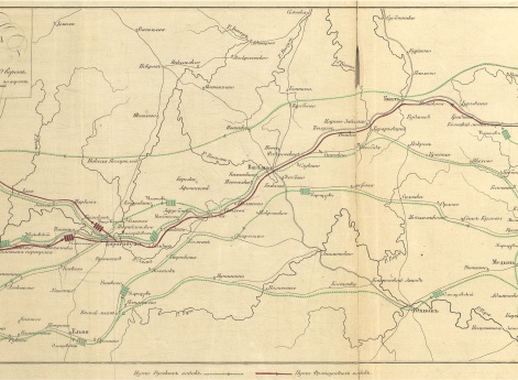 Карта движений войск от Малоярославца до Смоленска.