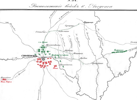 Расположение войск 6 августа 1812 года