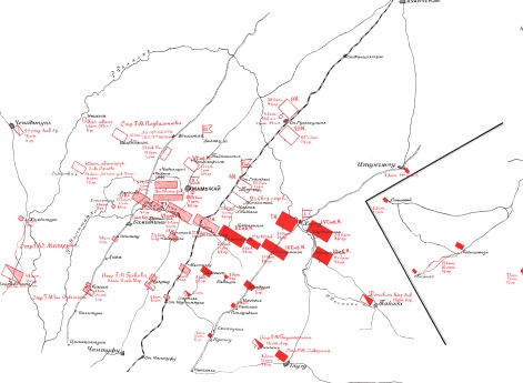 Расположение русских армий к 25 августа 1905 года
