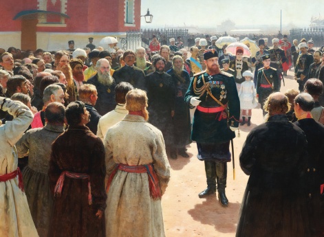 Прием волостных старшин императором Александром III во дворе Петровского дворца в Москве