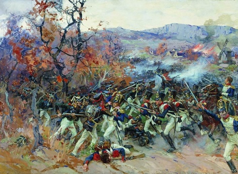 Атака лейб-гвардии Егерского полка на французскую колонну у деревни Страден при Кульме 17 августа 1813 года