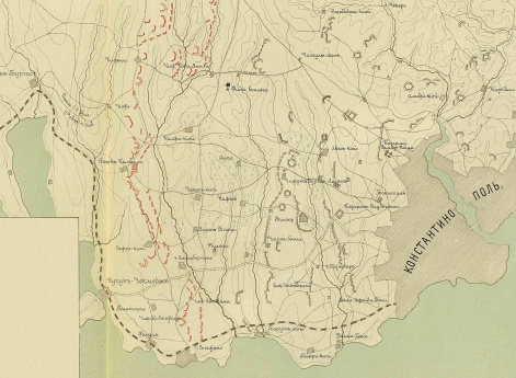 Русско-турецкая война 1877-1878 годов. Турецкие укрепления Константинополя и позиции Гвардейского корпуса с проектом укреплений