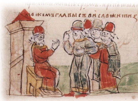 Выражение преданности Святополку Владимировичу вышегородцами во главе с Путшей.